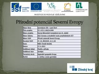 p rodn potenci l s evern evropy