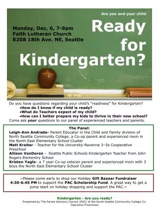 Are you and your child Ready for Kindergarten?