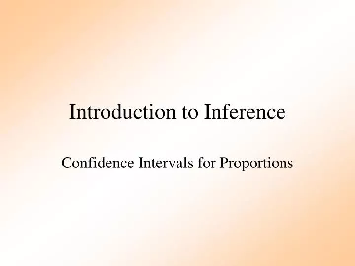 introduction to inference