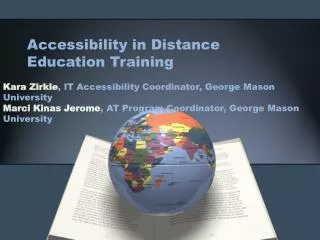 Accessibility in Distance Education Training