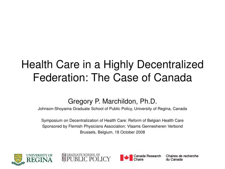 health care in a highly decentralized federation the case of canada