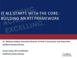 IT ALL STARTS WITH THE CORE: BUILDING AN RTI FRAMEWORK