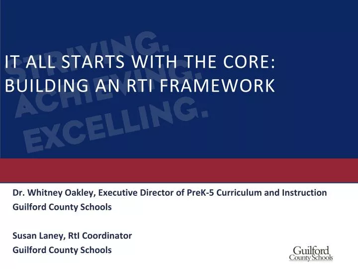 it all starts with the core building an rti framework