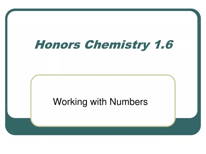 honors chemistry 1 6