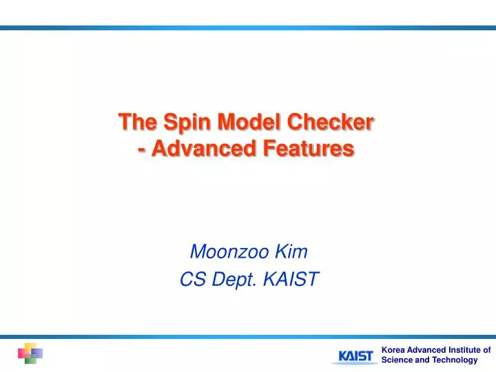 the spin model checker advanced features