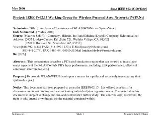 Project: IEEE P802.15 Working Group for Wireless Personal Area Networks (WPANs)