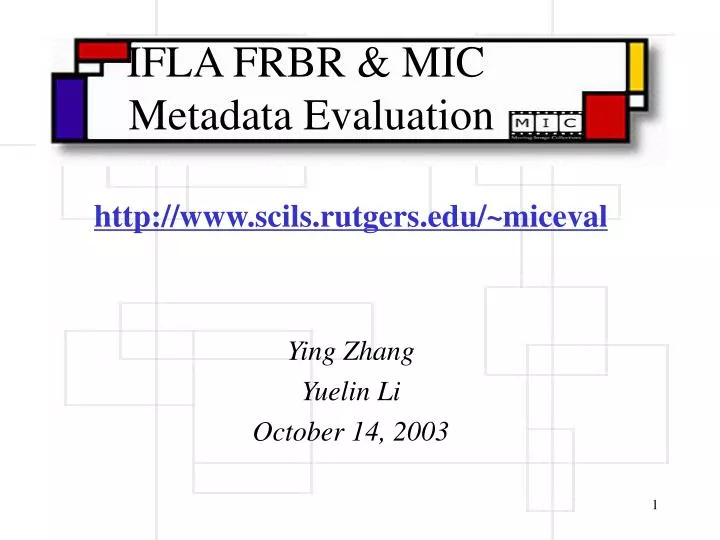 ifla frbr mic metadata evaluation