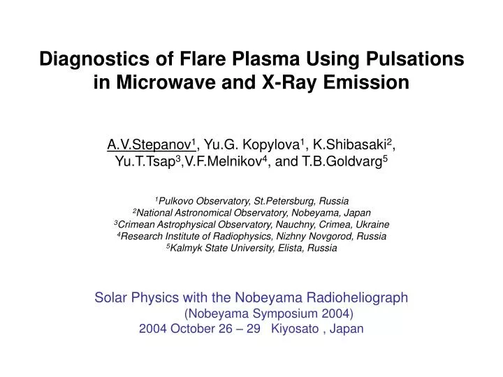 diagnostics of flare plasma using pulsations in microwave and x ray emission