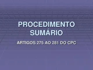 procedimento sum rio
