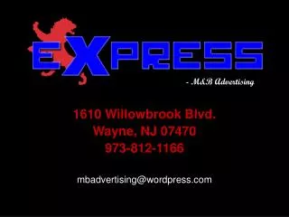 1610 Willowbrook Blvd. Wayne, NJ 07470 973-812-1166 mbadvertising@wordpress