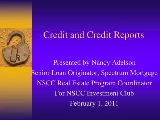Credit and Credit Reports