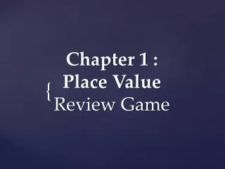 Chapter 1 : Place Value Review Game