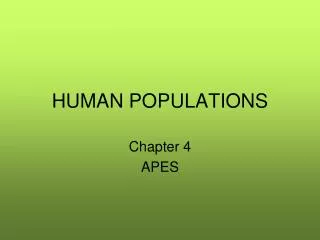 HUMAN POPULATIONS