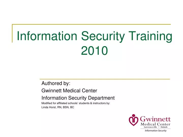 information security training 2010