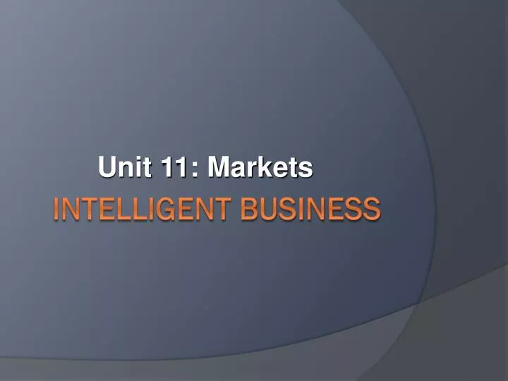 unit 11 markets