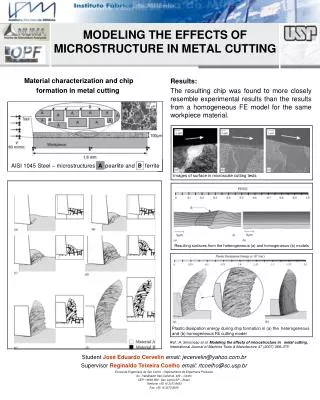 MODELING THE EFFECTS OF MICROSTRUCTURE IN METAL CUTTING