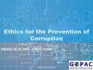 Ethics for the Prevention of Corruption