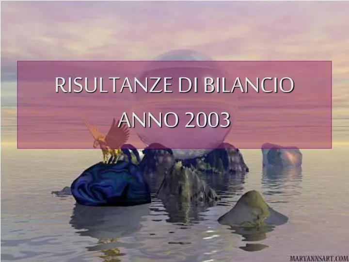 risultanze di bilancio anno 2003