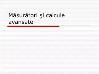 m sur tori i calcule avansate