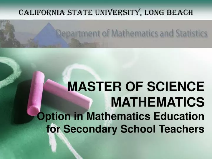 master of science mathematics option in mathematics education for secondary school teachers