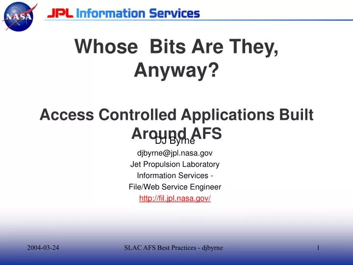 whose bits are they anyway access controlled applications built around afs