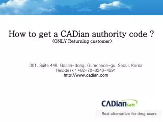 How to get a CADian authority (Returning client)