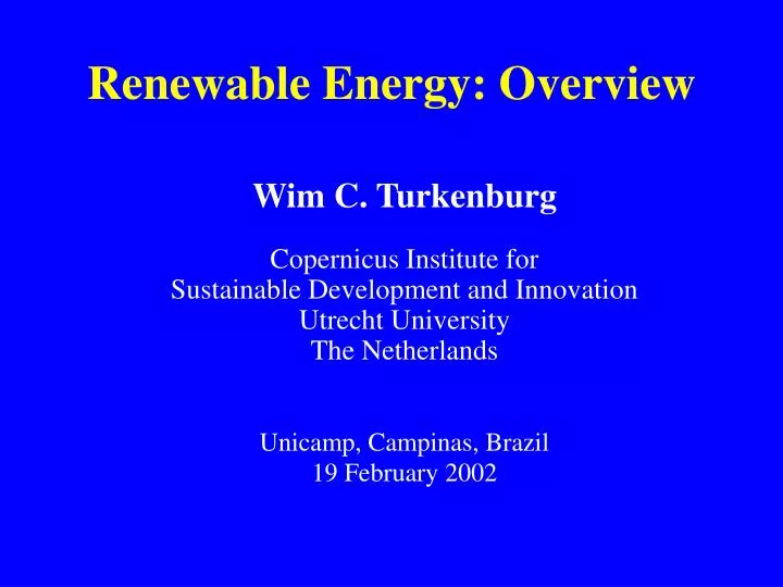 renewable energy overview