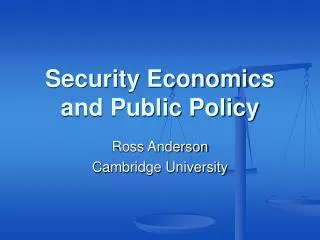 Security Economics and Public Policy