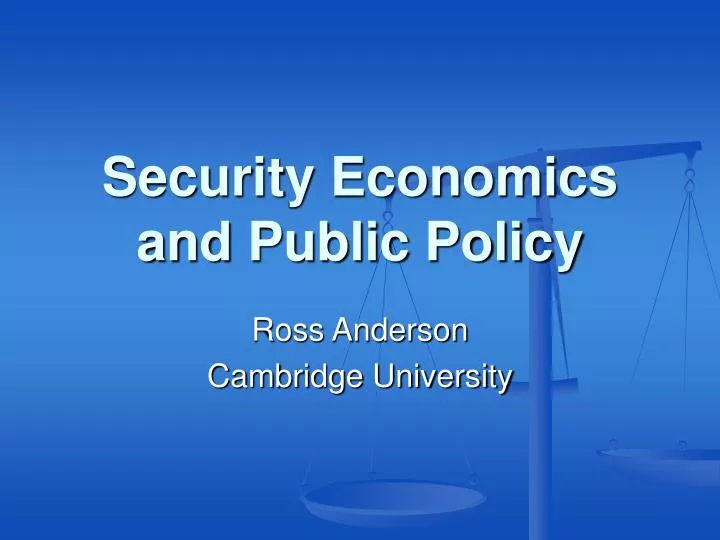 security economics and public policy