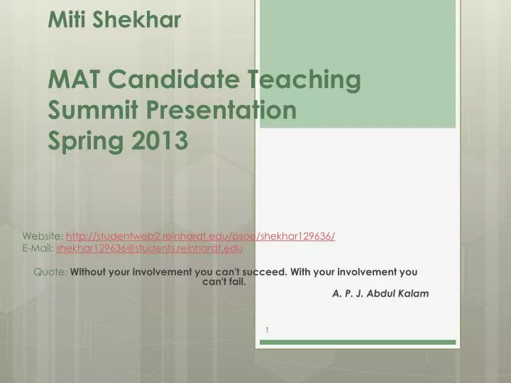 miti shekhar mat candidate teaching summit presentation spring 2013