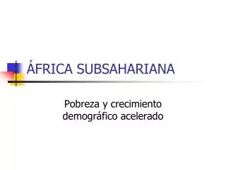 frica subsahariana