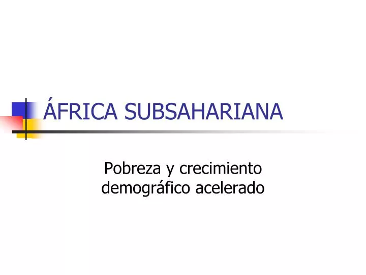 frica subsahariana