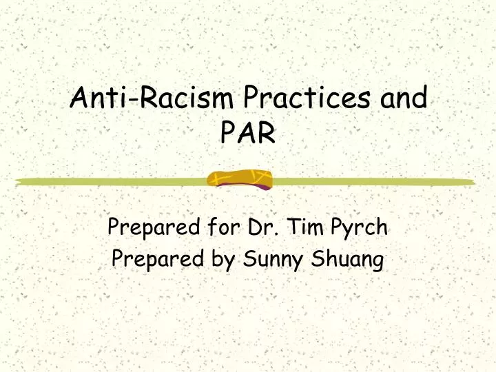 anti racism practices and par