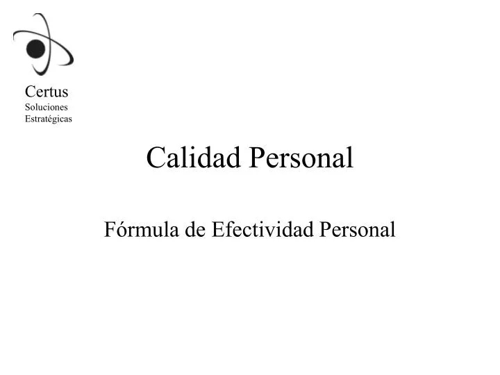 calidad personal