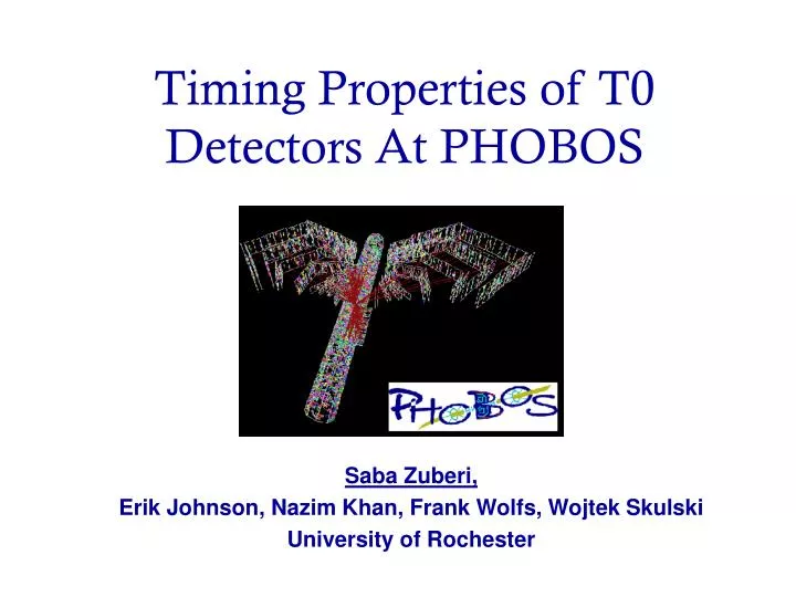 timing properties of t0 detectors at phobos
