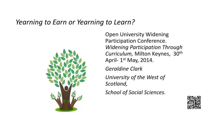 yearning to earn or yearning to learn