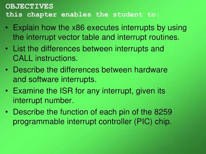 objectives this chapter enables the student to