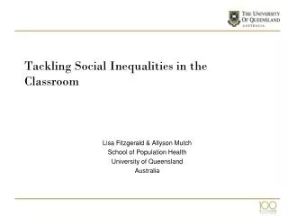 Tackling Social Inequalities in the Classroom