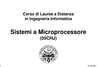 corso di laurea a distanza in ingegneria informatica sistemi a microprocessore 05chj