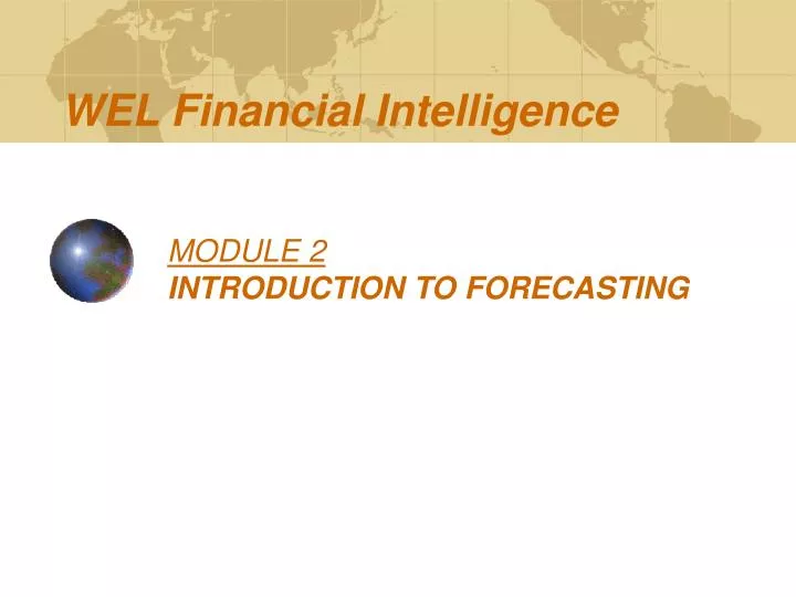 module 2 introduction to forecasting