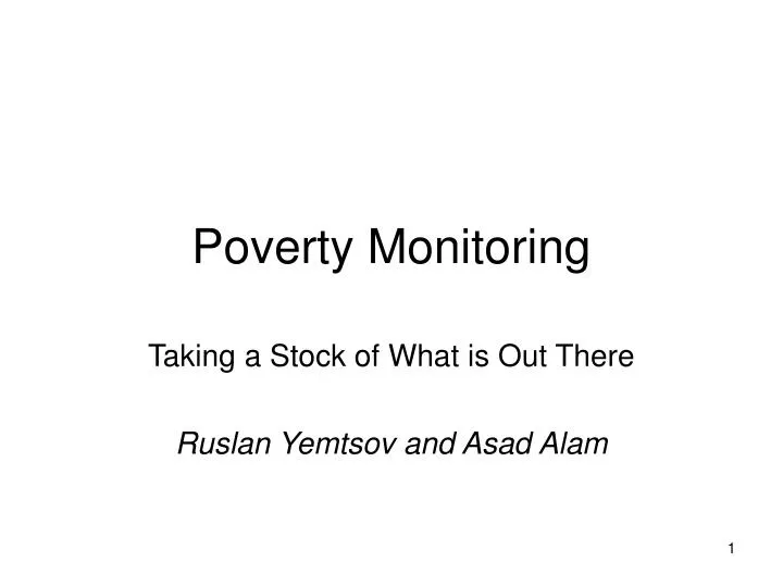 poverty monitoring