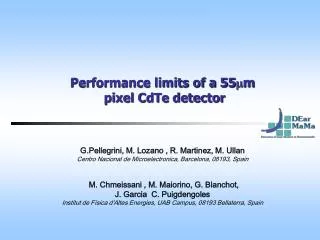 Performance limits of a 55 m m pixel CdTe detector
