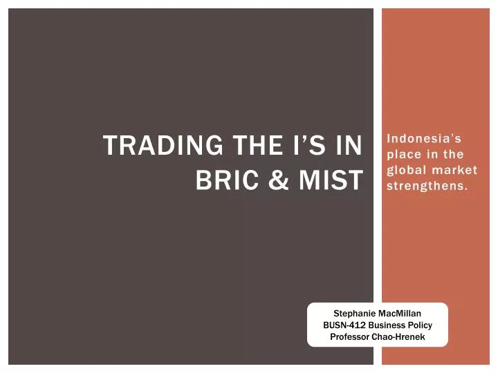 trading the i s in bric mist