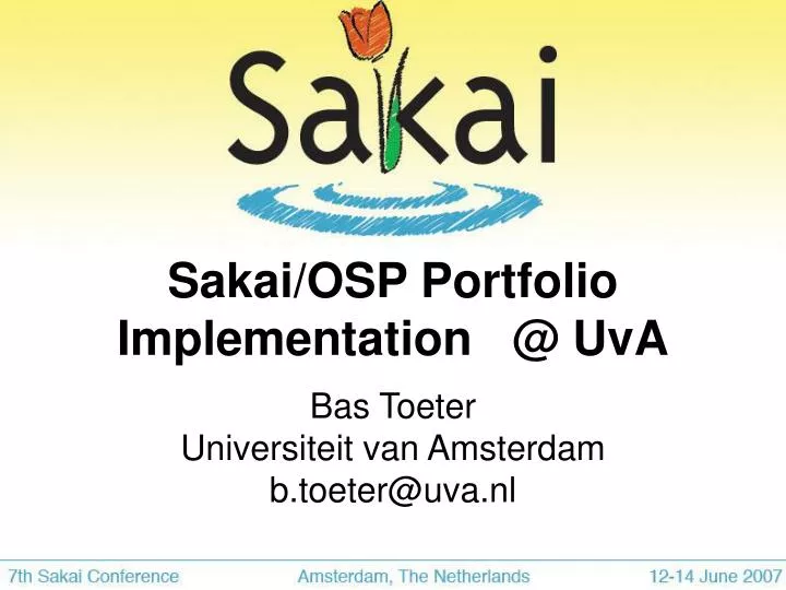 sakai osp portfolio implementation @ uva