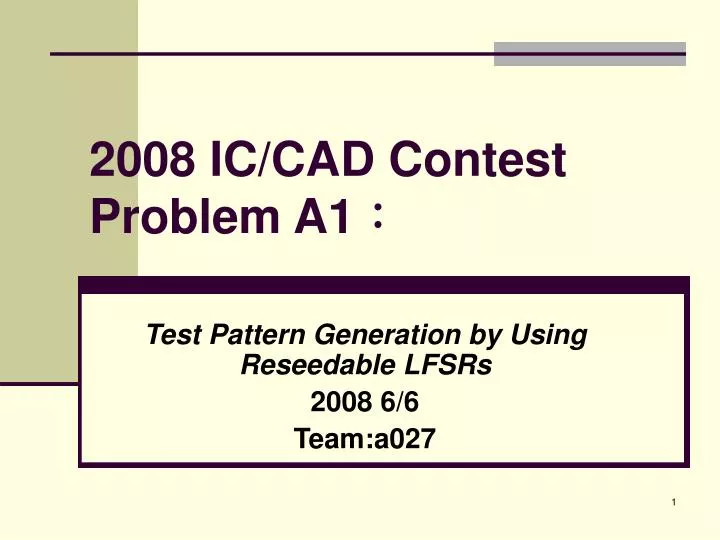 2008 ic cad contest problem a1