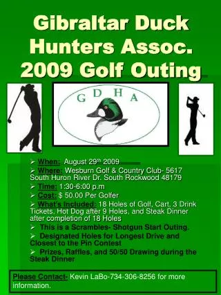 Gibraltar Duck Hunters Assoc. 2009 Golf Outing