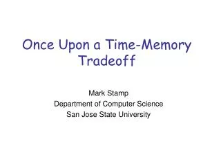 Once Upon a Time-Memory Tradeoff