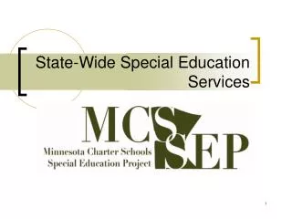 State-Wide Special Education Services