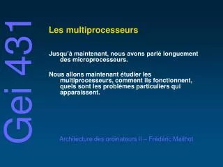 les multiprocesseurs