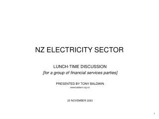 NZ ELECTRICITY SECTOR